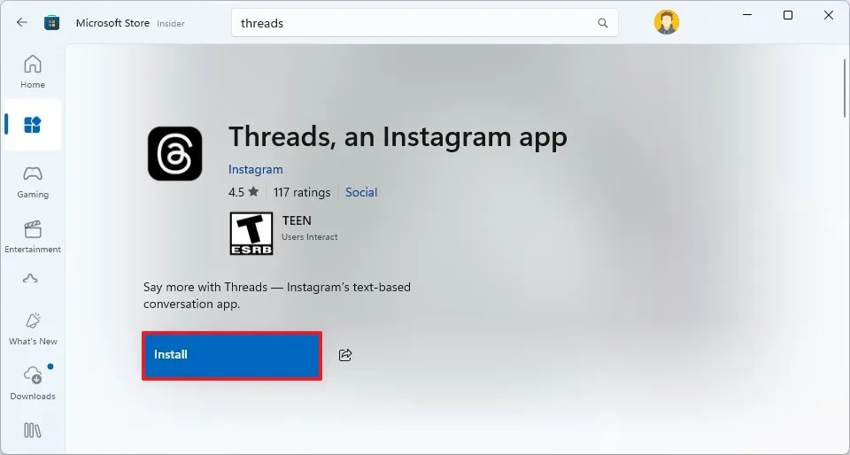 Instalar aplicativos na Microsoft Store