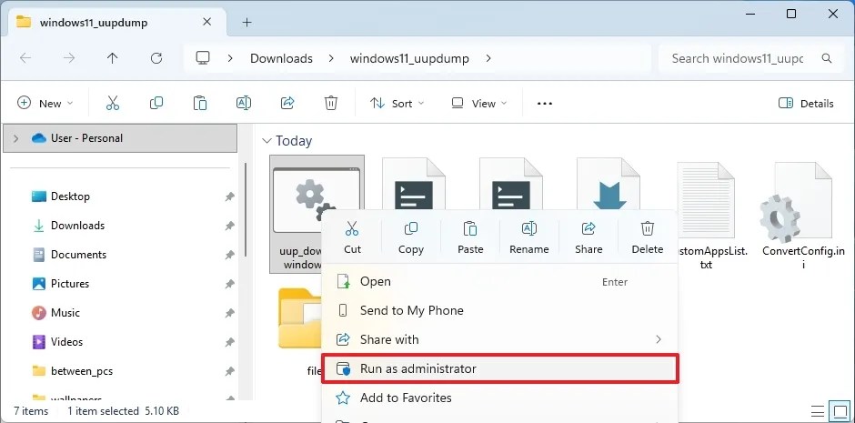 Run UUP Dump script to download Windows 11 ISO for ARM