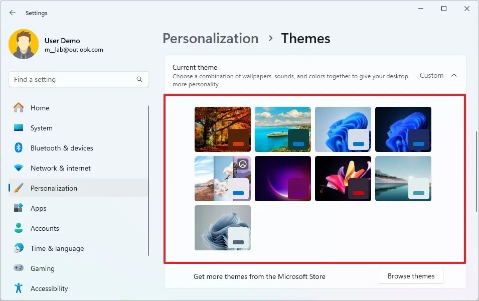 Alterar tema do papel de parede