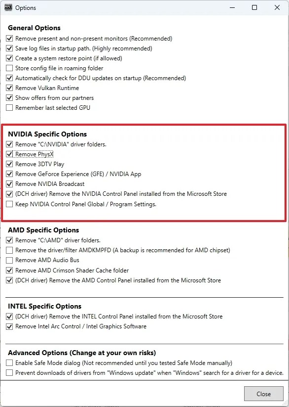 DDU remove Nvidia drivers