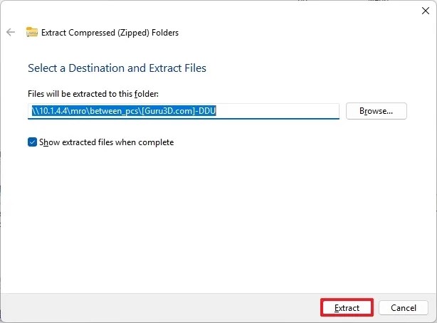 DDU tool extract tool