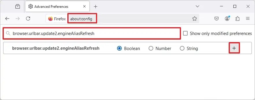 Firefox enable search engine setting