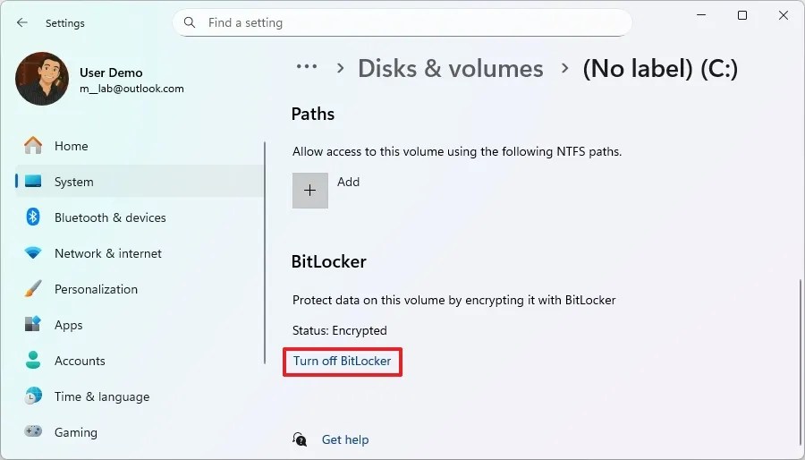 Windows 11 turn on BitLocker option
