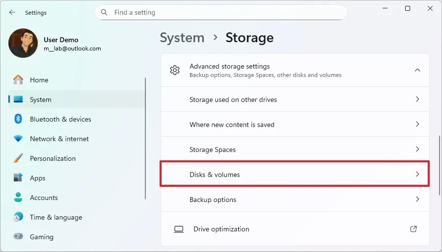 Open Disks and volumes