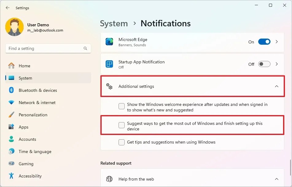 Windows 11 disable finish setting up device message