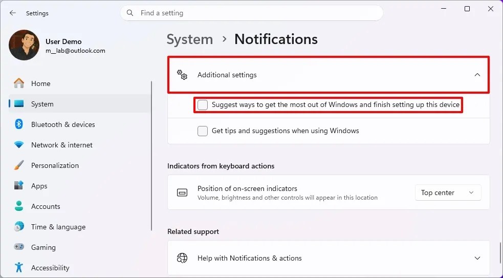 Windows 11 disable finish setting up device message