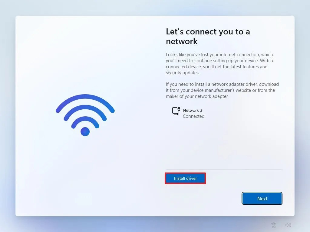 Windows 11 OOBE install network driver