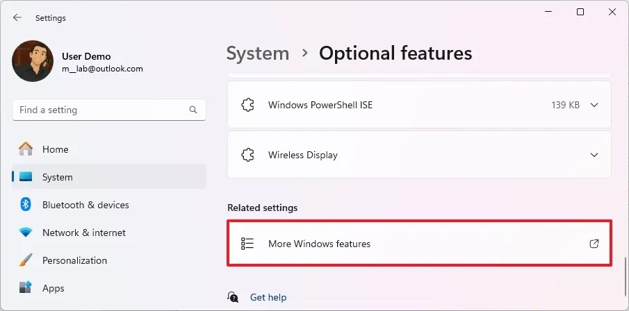 More Windows features