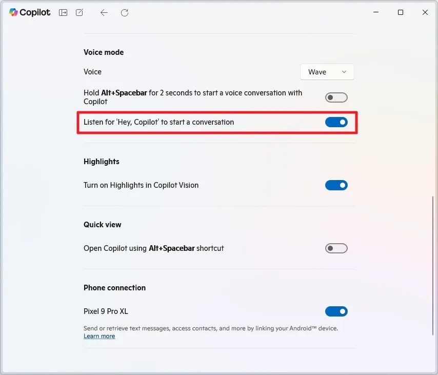 Enable Hey Copilot on Windows 11