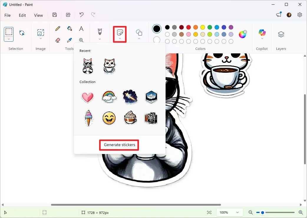 Paint Stickers option