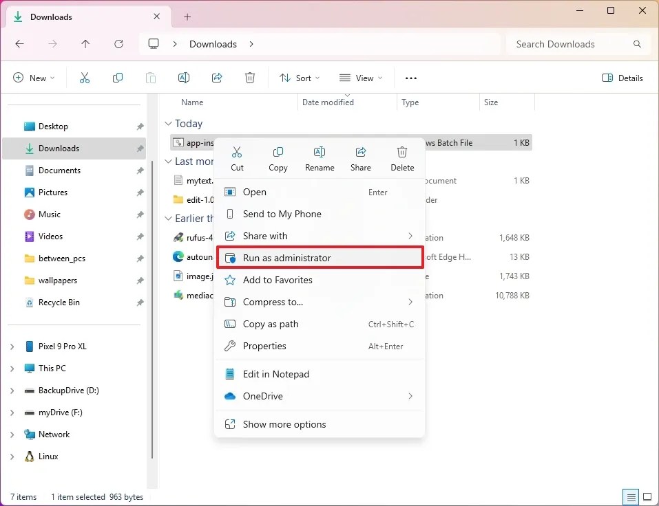 Run batch file as administrator