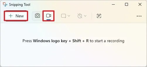 Snipping Tool new recording