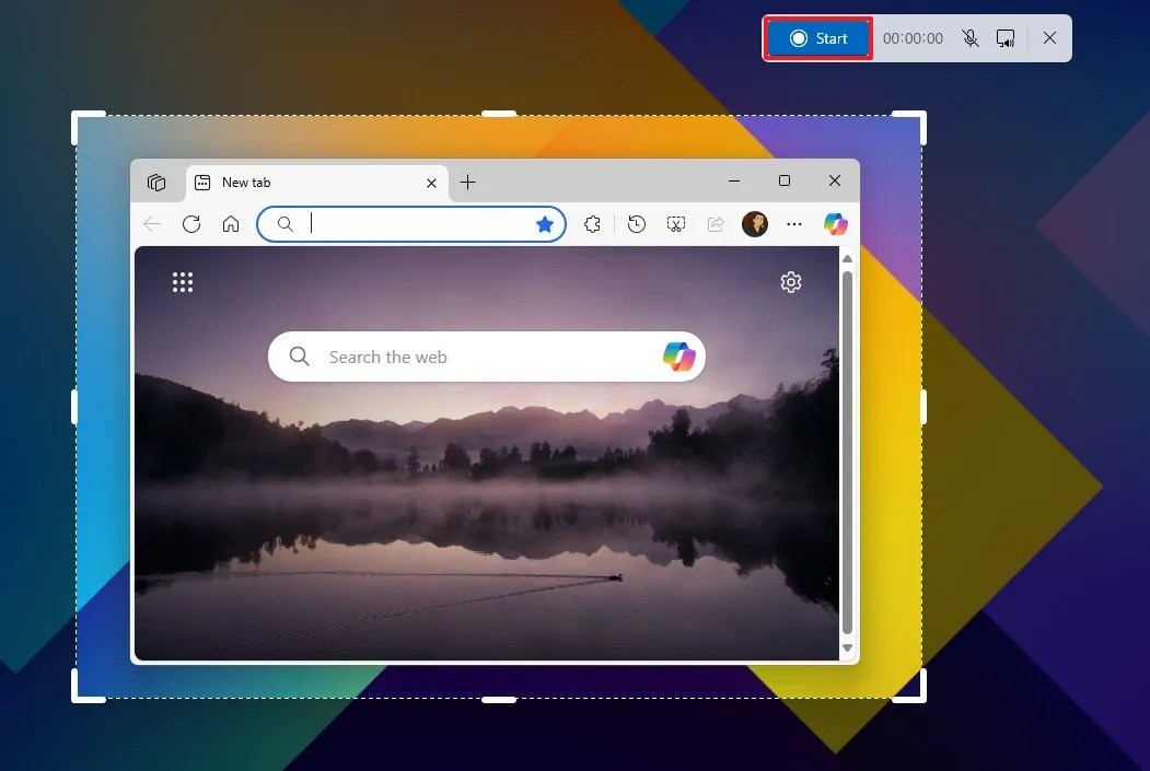 Snipping Tool start recording