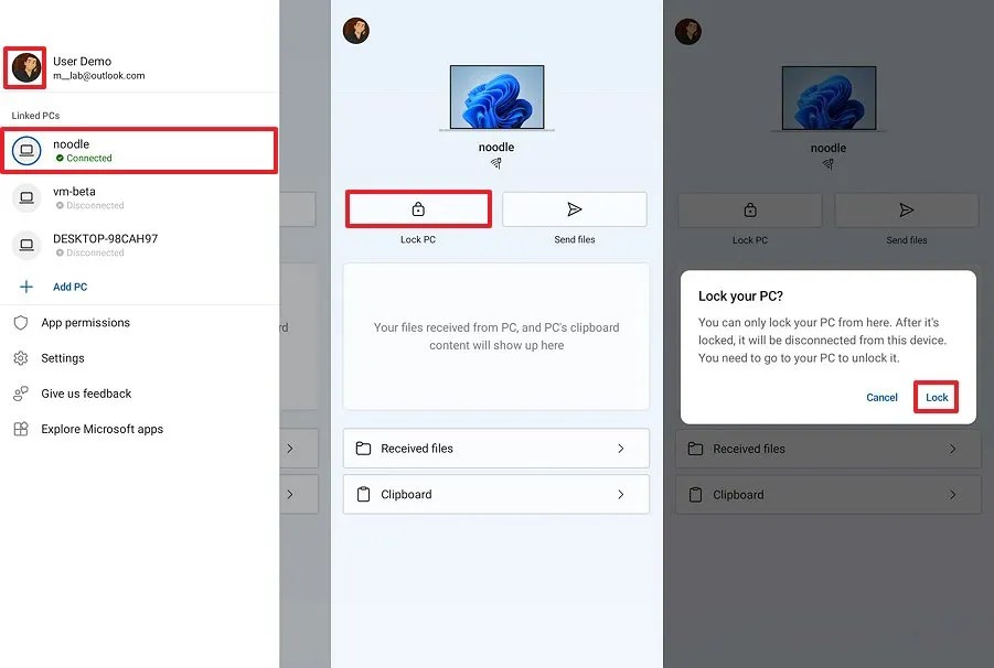 Lock Windows 11 remotely from Android