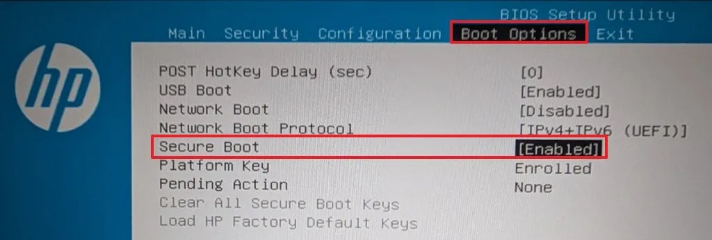 Enable Secure Boot in UEFI