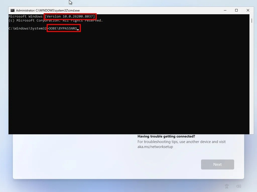 OOBE\BYPASSNRO working in 2026
