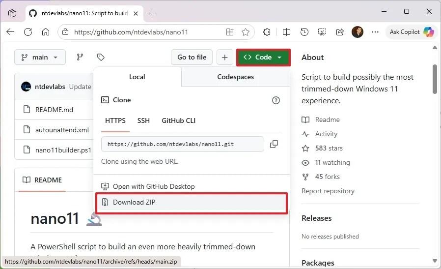 Nano11 Builder download