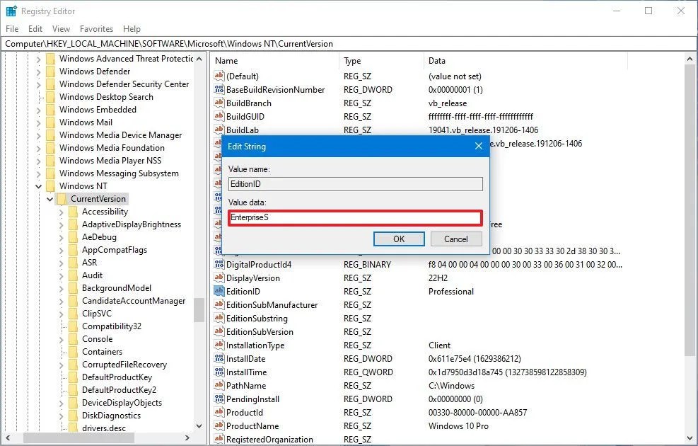 EditionID EnterpriseS