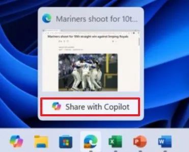 Taskbar Share with Copilot