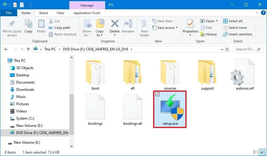 Windows 10 install files