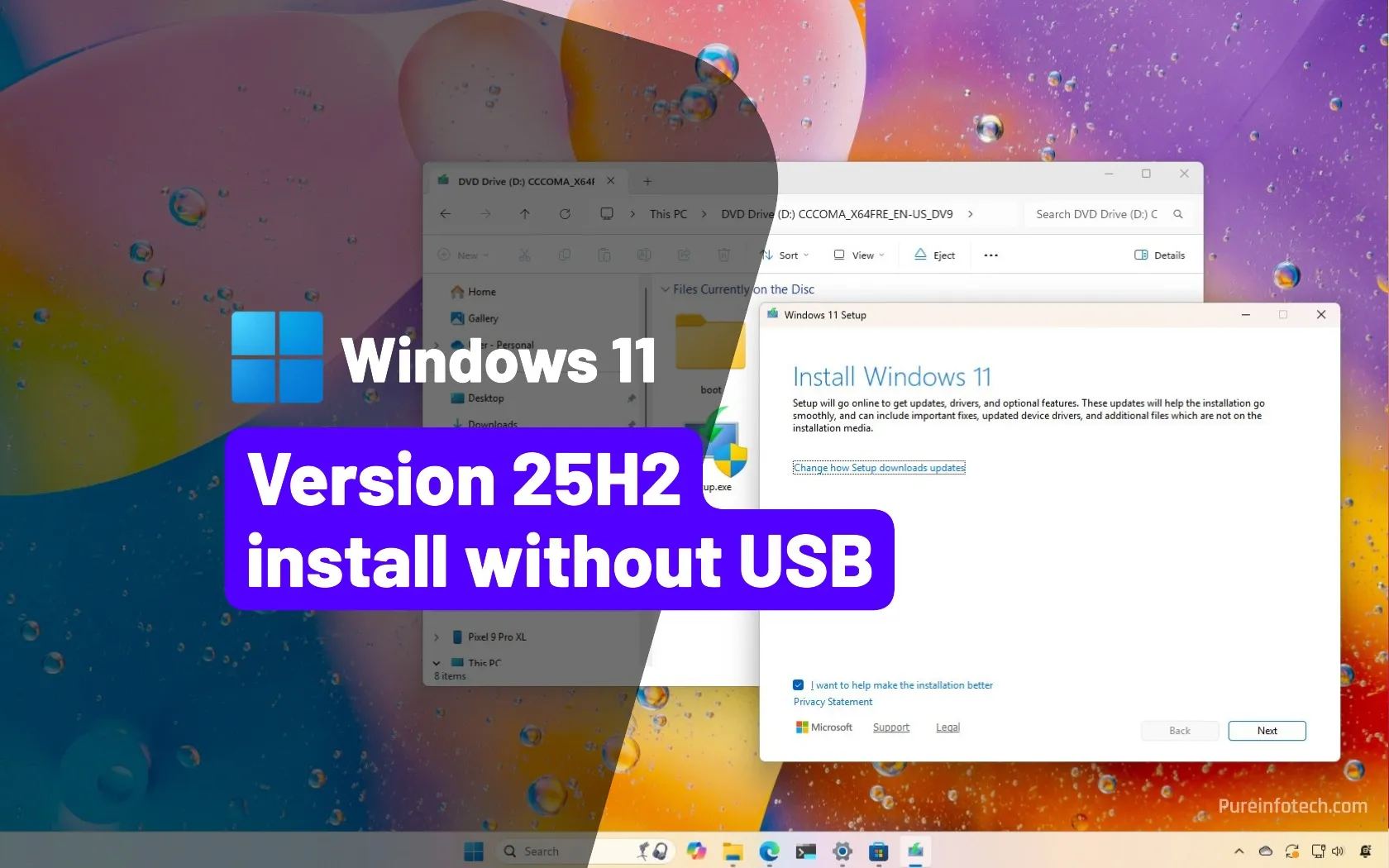 How to install Windows 11 25H2 without USB using ISO