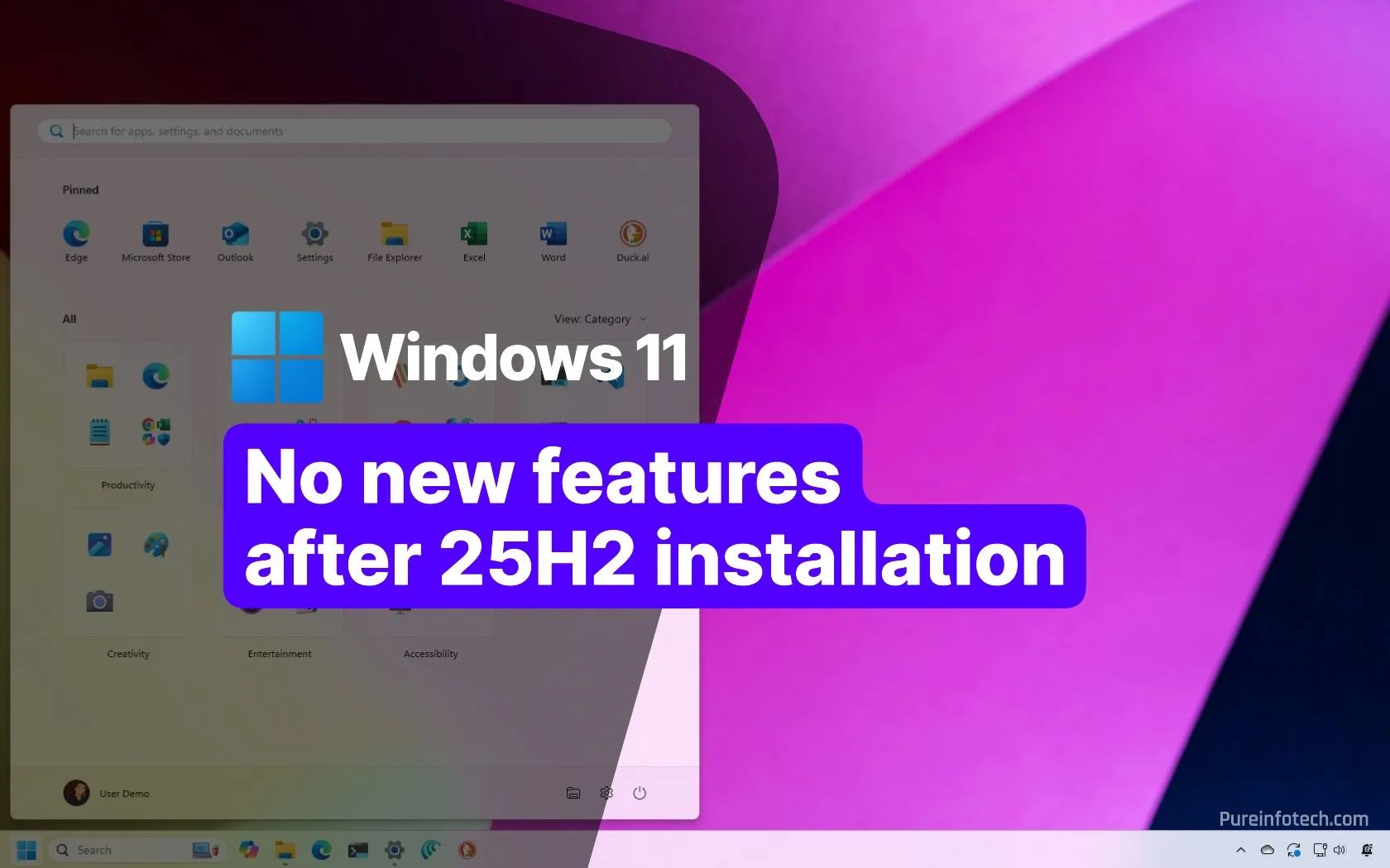 Windows 11 25H2 no new features