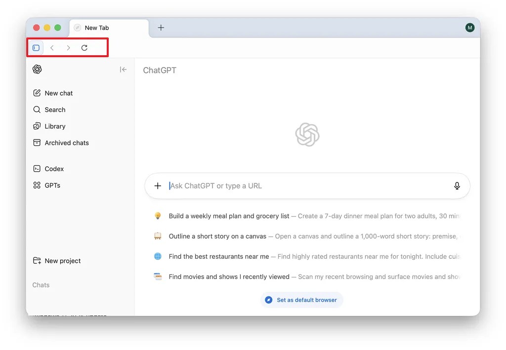 Atlas toolbar controls