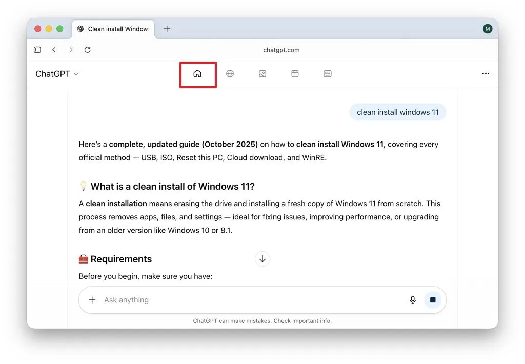 Atlas ChatGPT answer
