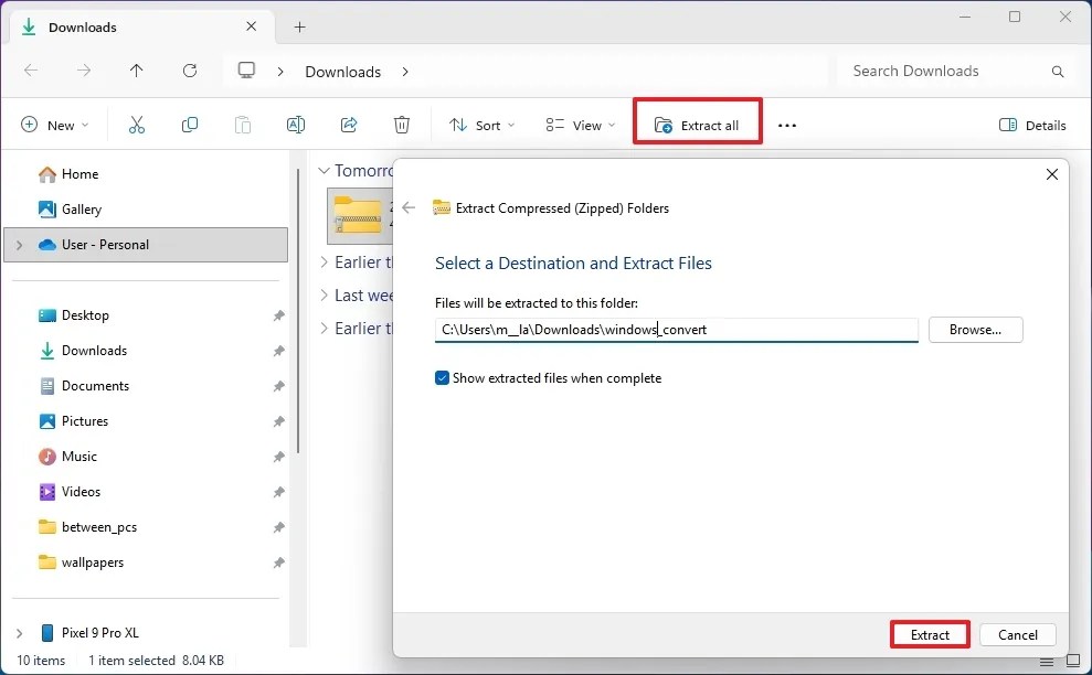 Windows 11 extract UUP Dump scripts