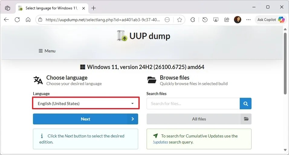 Windows 11 24H2 ISO language