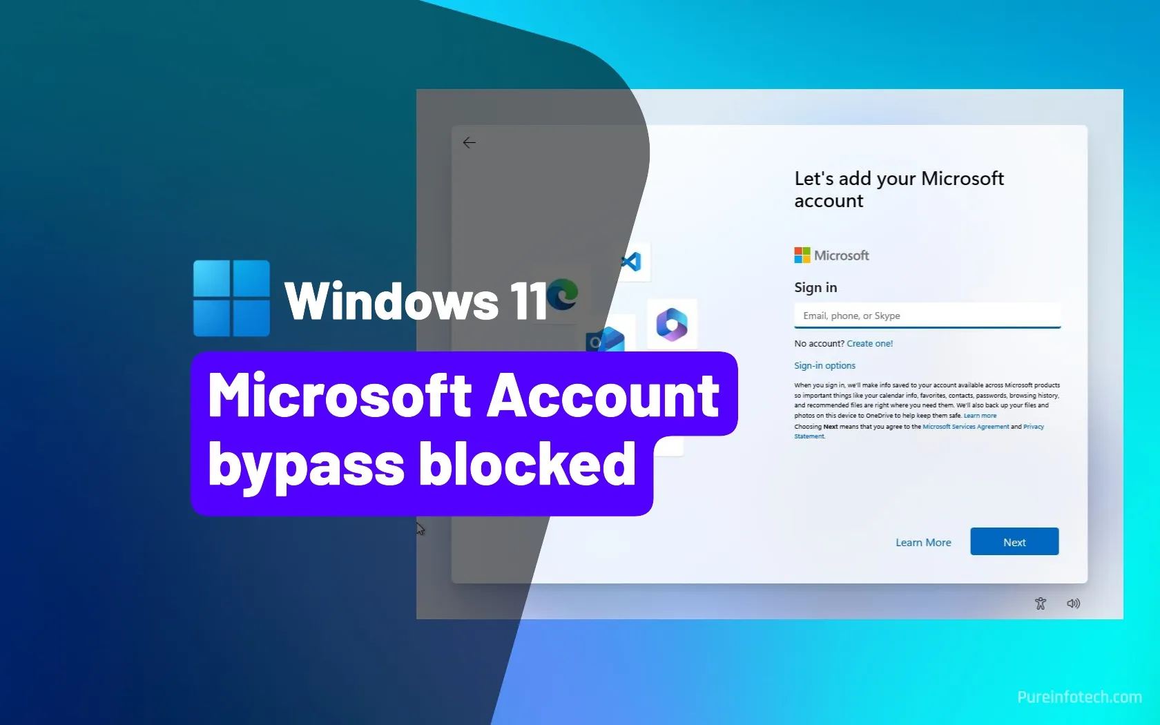 Windows 11 OOBE MSA bypass blocked