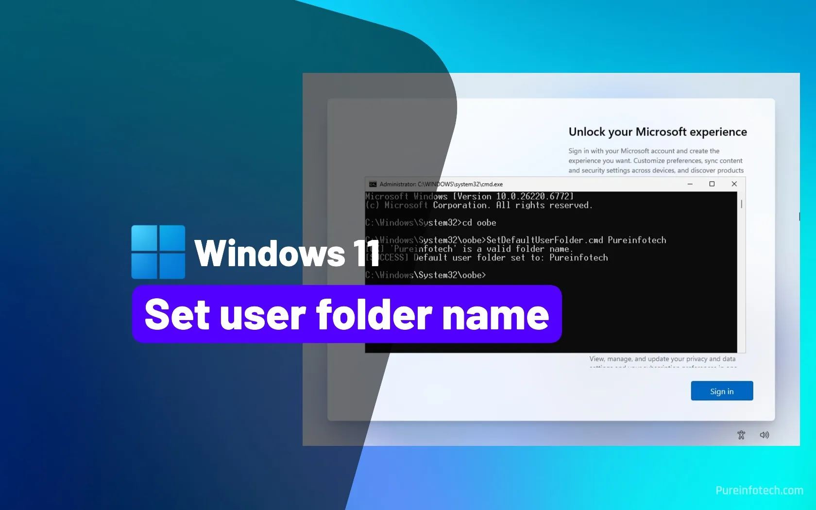 Windows 11 OOBE set user folder name