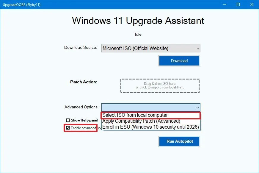 Select ISO from local computer