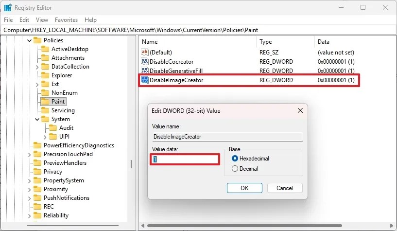 Disable Image Creator