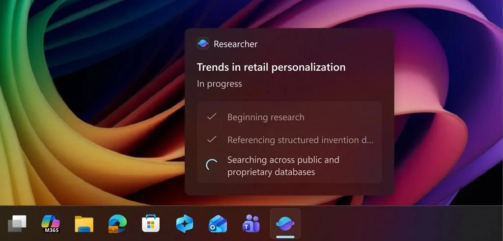 Taskbar with AI agent