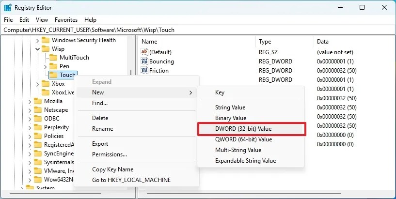 Registry TouchGate key