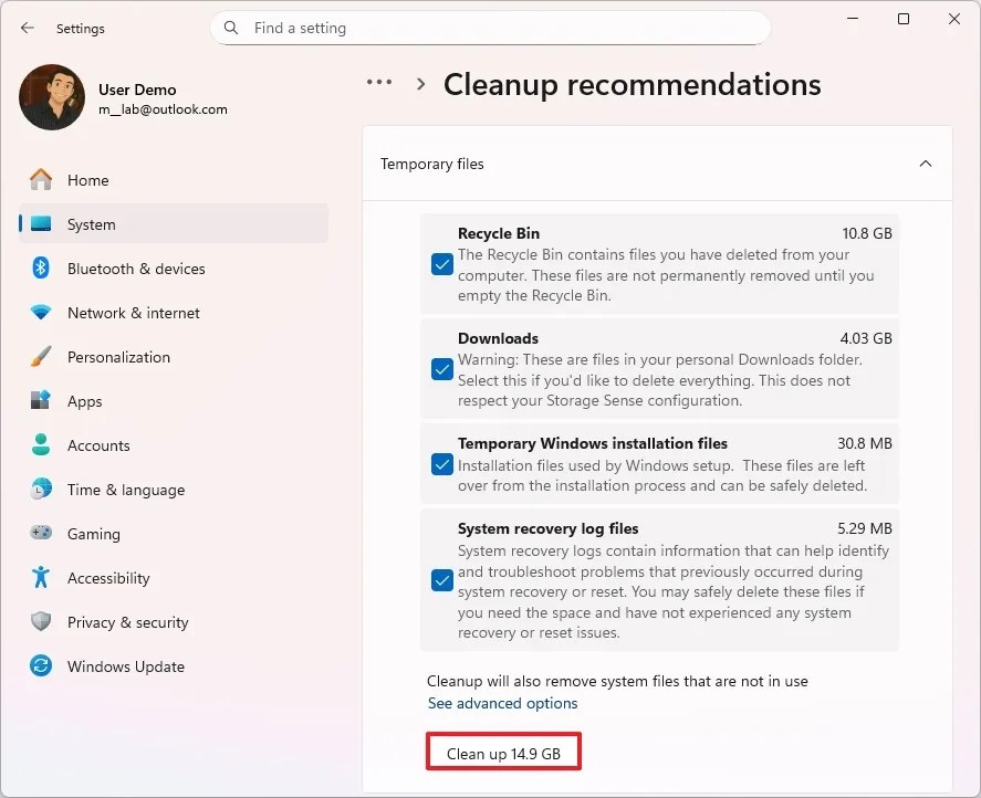 Cleanup temp files recommendations
