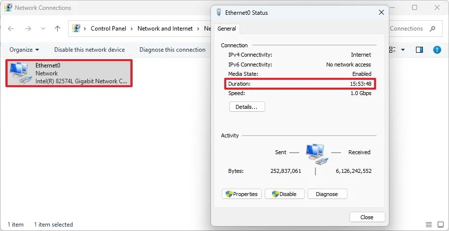 Control Panel check PC uptime