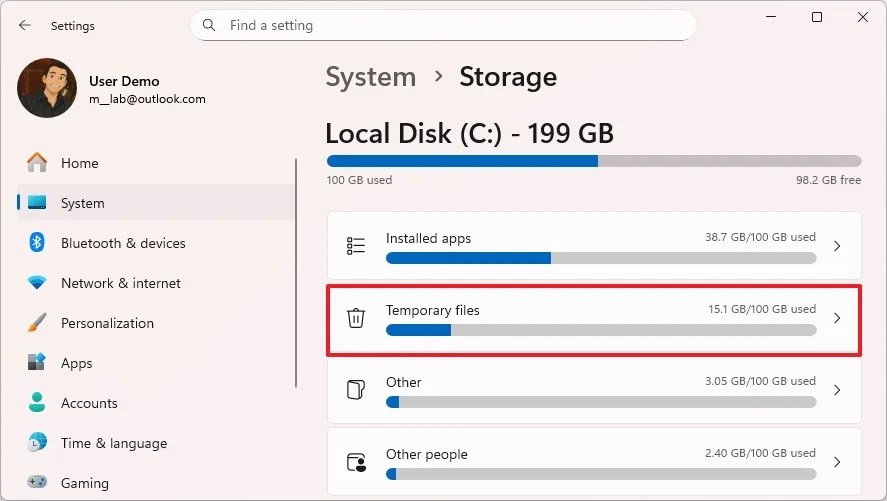 Open Temporary files