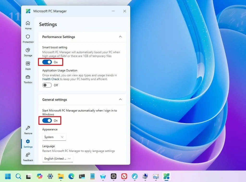 PC Manager Set Smart boost