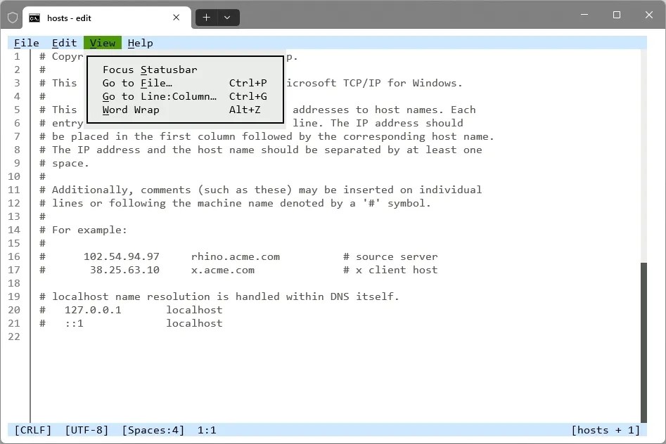 Microsoft Edit as Notepad alternative