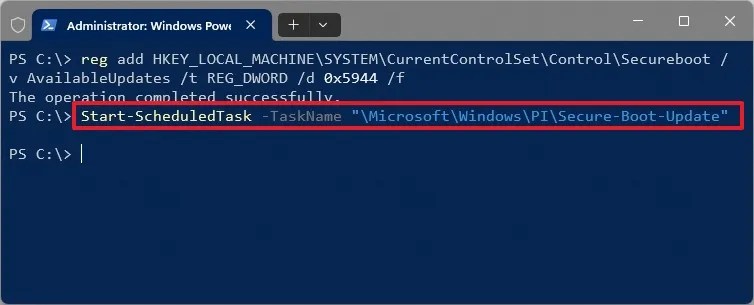 PowerShell updates Secure Boot cert