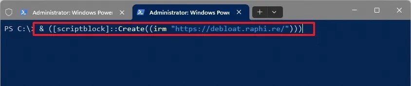 PowerShell install Win11Debloat