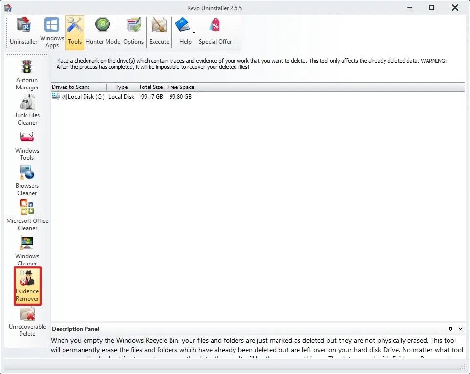 Revo evidence remover