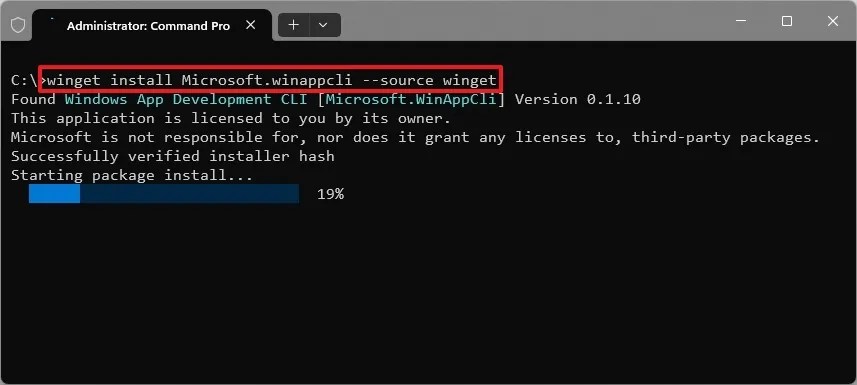 winget install winappcli