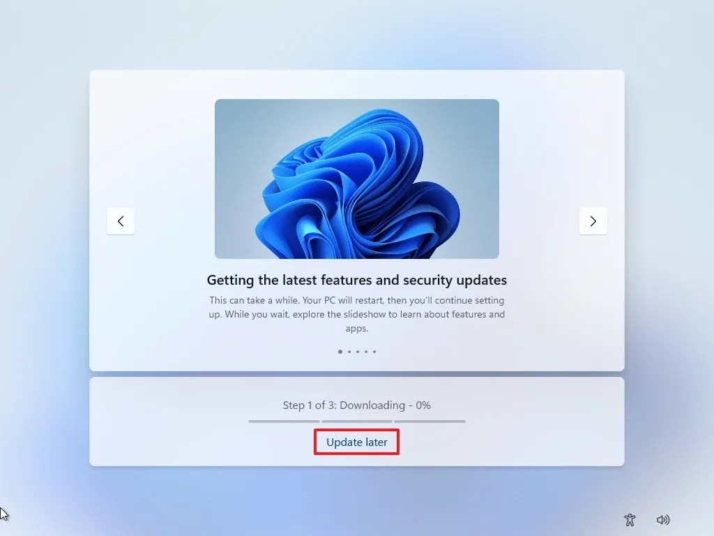 OOBE Update Later option