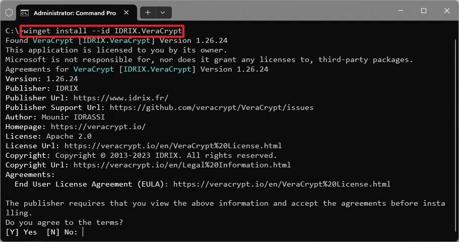 winget install VeraCrypt