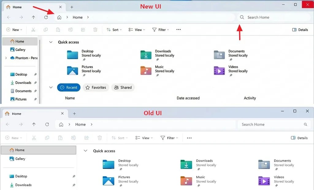 File Explorer rounded corners 