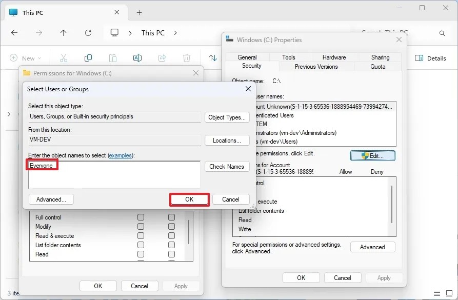 Security edit Everyone