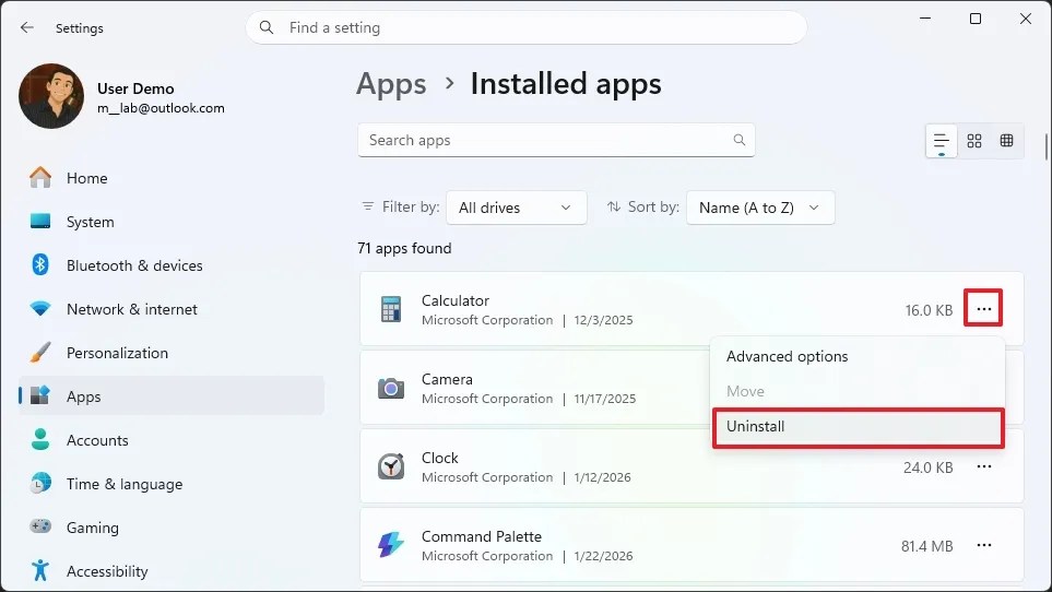 Uninstall Samsung app
